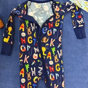 Little sleepies zip romper footie ABC new